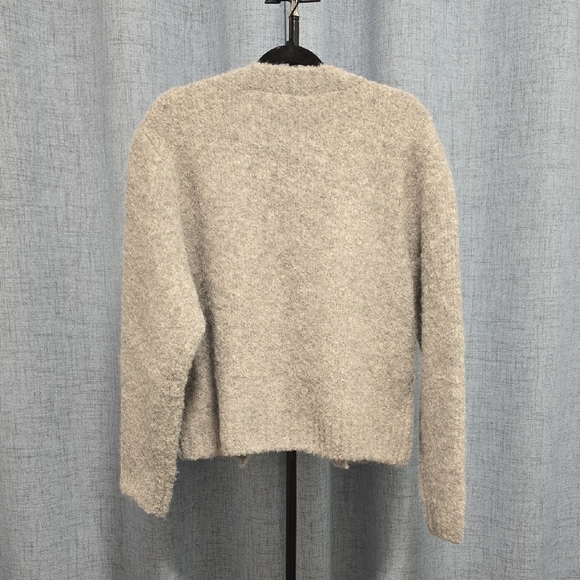 Worthington Women's Light Gray Open Front Wool Blend Cardigan With Pockets XL - Picture 12 of 12